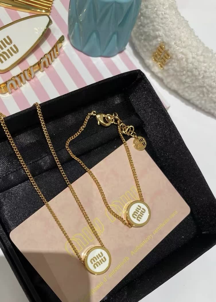 Miu Miu Logo Pendant Necklace